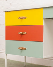 Load image into Gallery viewer, Multi Color Desk (Teal Right Drawer)
