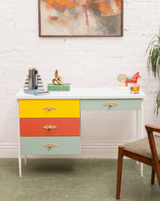 Load image into Gallery viewer, Multi Color Desk (Teal Right Drawer)
