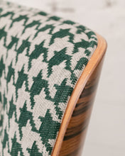 Load image into Gallery viewer, Green Houndstooth Chair &amp; Ottoman
