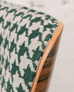 Green Houndstooth Chair & Ottoman