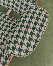 Load image into Gallery viewer, Green Houndstooth Chair &amp; Ottoman
