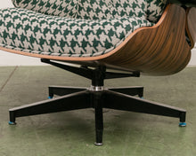 Load image into Gallery viewer, Green Houndstooth Chair &amp; Ottoman
