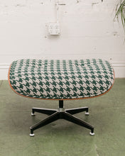 Load image into Gallery viewer, Green Houndstooth Chair &amp; Ottoman
