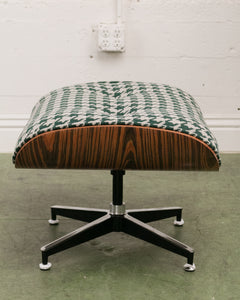 Green Houndstooth Chair & Ottoman