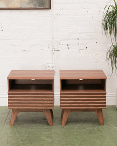 Slat Nightstands Pair