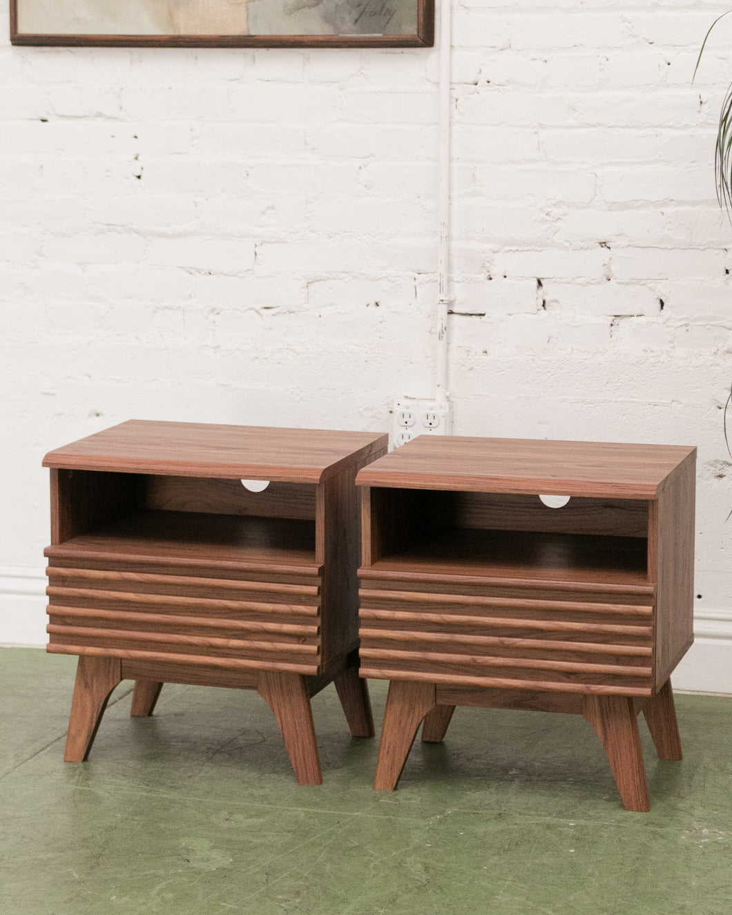 Slat Nightstands Pair