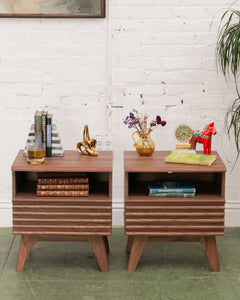 Slat Nightstands Pair