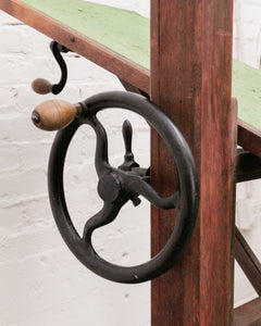 Antique Camera Stand Height Adjustable Cast Iron and Wood