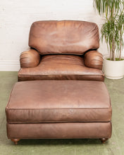 Load image into Gallery viewer, Restoration Hardware Vintage Lounge Chair and Ottoman
