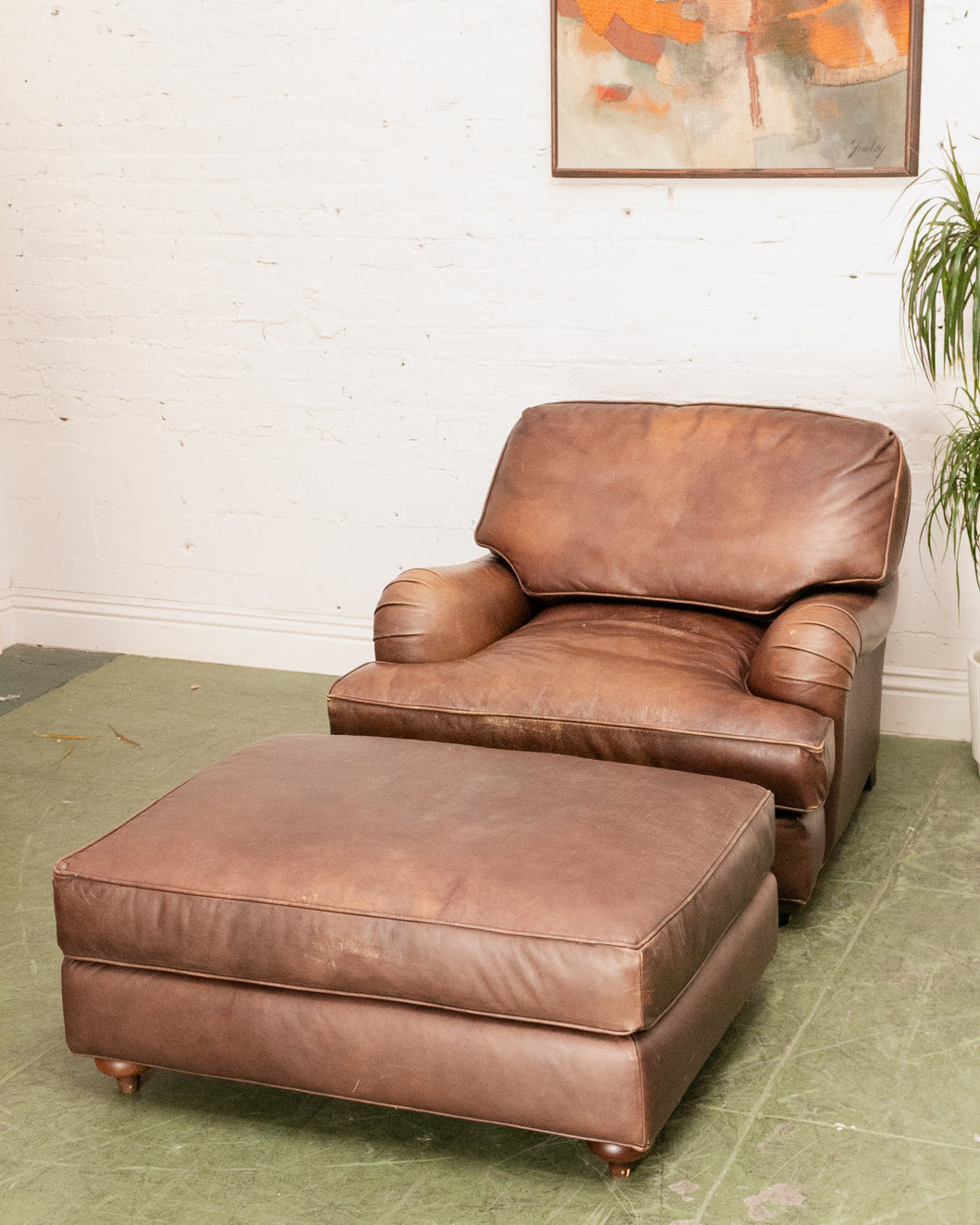 Restoration Hardware Vintage Lounge Chair and Ottoman