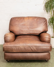 Load image into Gallery viewer, Restoration Hardware Vintage Lounge Chair and Ottoman

