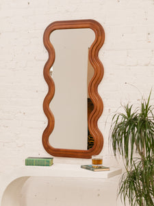 Wooden Squiggle Mirror