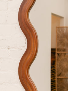 Wooden Squiggle Mirror