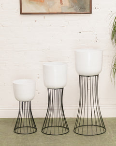 Small White Metal Planter