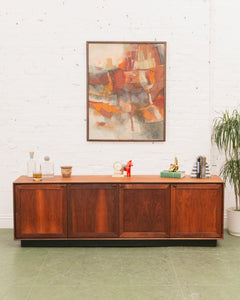 Exotic Wood Walnut Vintage Credenza