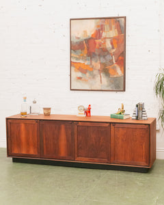 Exotic Wood Walnut Vintage Credenza