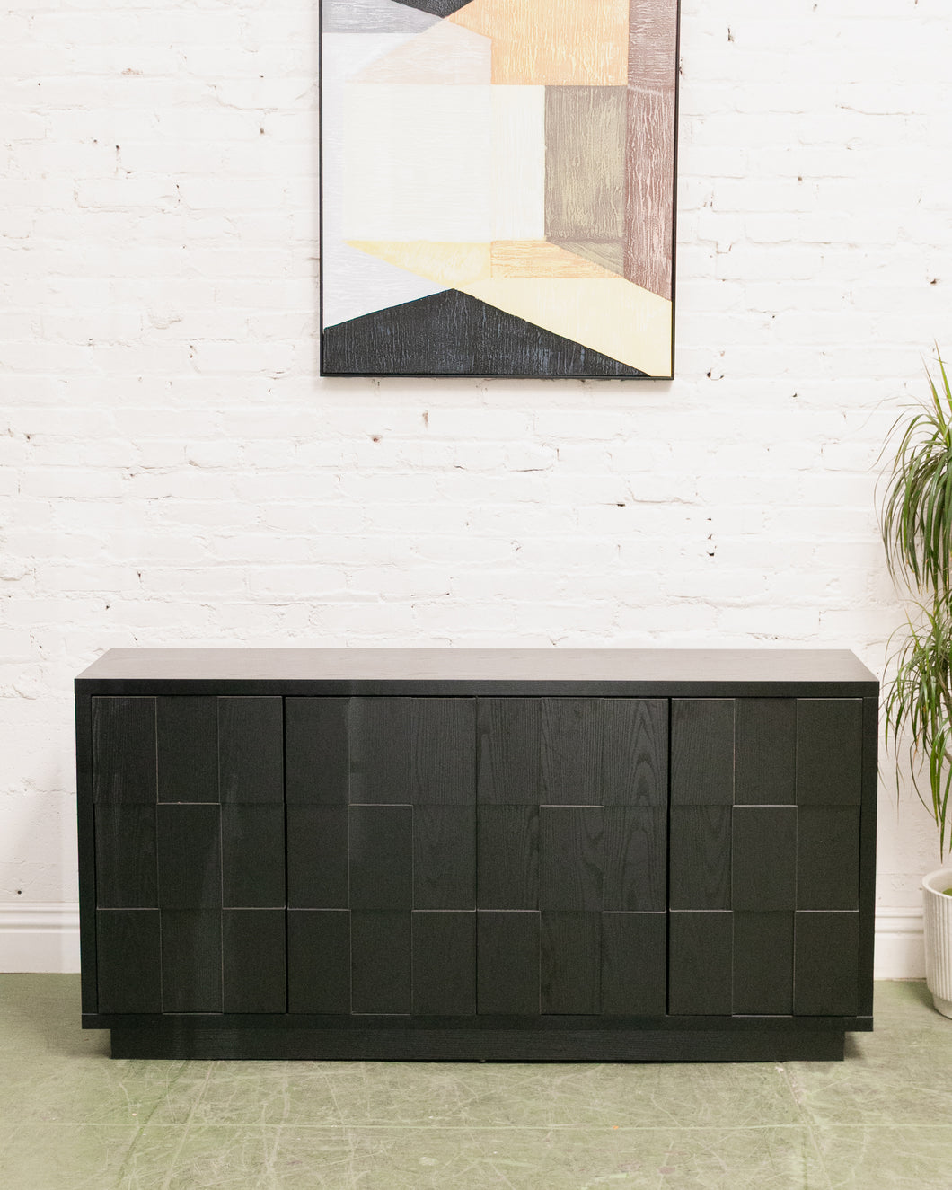 Brutalist Black Credenza
