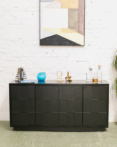 Brutalist Black Credenza