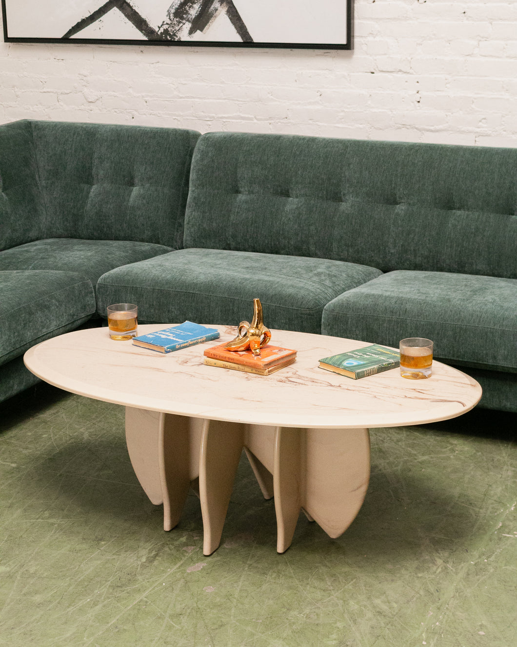 Mid Century Belgium Marmorino Coffee Table