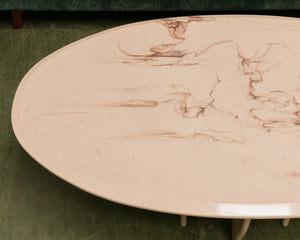 Mid Century Belgium Marmorino Coffee Table