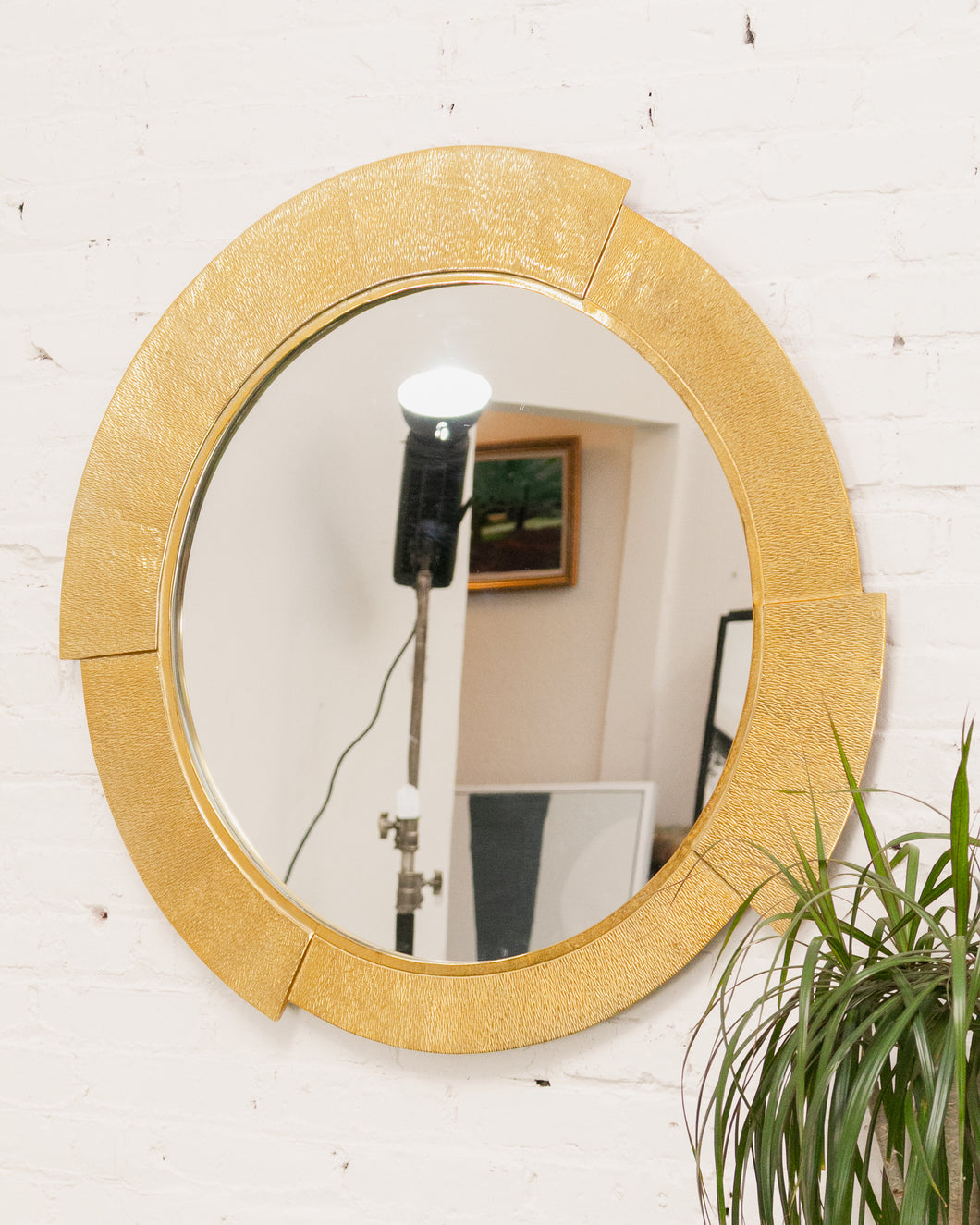 Deco Hammered Gold Metal Mirror