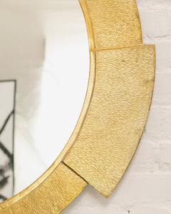 Deco Hammered Gold Metal Mirror