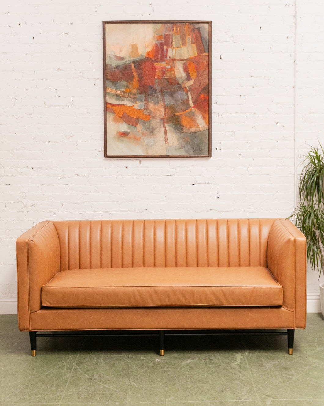 Carmen Pleated Faux Leather Sofa