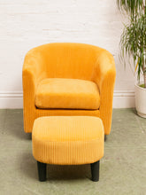 Load image into Gallery viewer, Mustard Corduroy Chair/Ottoman

