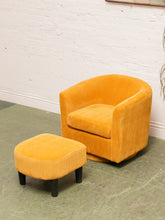 Load image into Gallery viewer, Mustard Corduroy Chair/Ottoman
