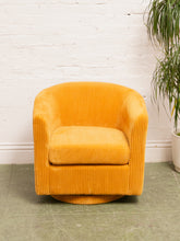 Load image into Gallery viewer, Mustard Corduroy Chair/Ottoman

