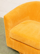 Load image into Gallery viewer, Mustard Corduroy Chair/Ottoman
