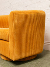 Load image into Gallery viewer, Mustard Corduroy Chair/Ottoman
