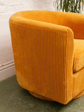 Load image into Gallery viewer, Mustard Corduroy Chair/Ottoman
