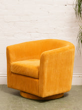 Load image into Gallery viewer, Mustard Corduroy Chair/Ottoman
