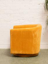 Load image into Gallery viewer, Mustard Corduroy Chair/Ottoman

