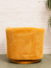 Load image into Gallery viewer, Mustard Corduroy Chair/Ottoman
