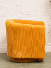 Load image into Gallery viewer, Mustard Corduroy Chair/Ottoman
