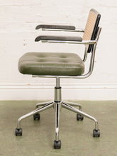 Load image into Gallery viewer, Green and Black Rattan Office Chair
