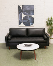 Load image into Gallery viewer, Black Leather Loveseat
