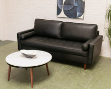 Load image into Gallery viewer, Black Leather Loveseat
