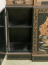 Load image into Gallery viewer, Black Lacquered Drexel Heritage Asian China Cabinet
