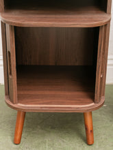 Load image into Gallery viewer, Two Tier Tambour Door End Table/Nightstand
