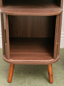 Two Tier Tambour Door End Table/Nightstand