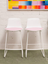 Load image into Gallery viewer, Steelcase Pink and White Bar Stools
