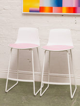 Load image into Gallery viewer, Steelcase Pink and White Bar Stools
