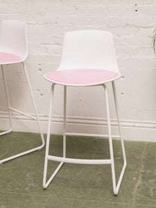 Steelcase Pink and White Bar Stools