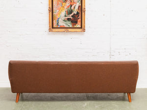 Brown 1960’s Tweed Mid Century Sofa