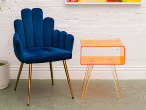 Orange Lucite Side Table
