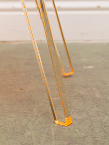 Orange Lucite Side Table