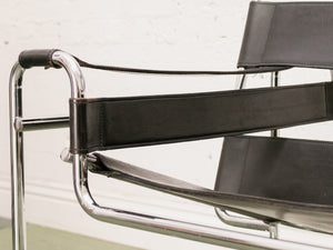 Leather and Chrome Lounge Chair